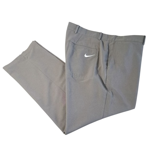 Nike Golf Men's‎ Pants Standard Dri Fit Performance 36 X 30 Stretch Gray Button - Picture 1 of 11